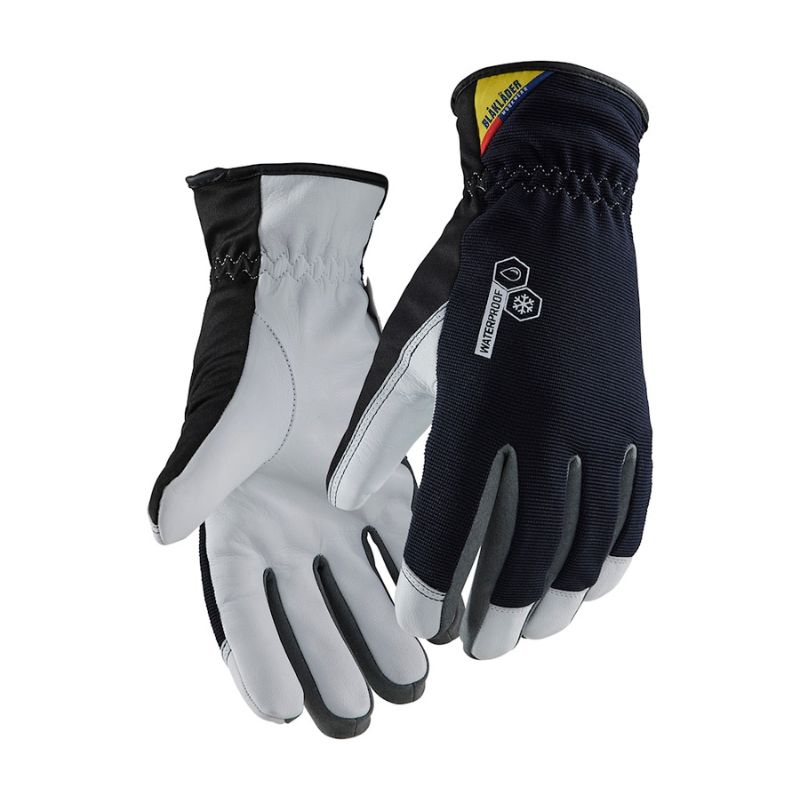Blaklader Workwear 2811 Leather Warm and Waterproof Gloves (Dark Navy/White)