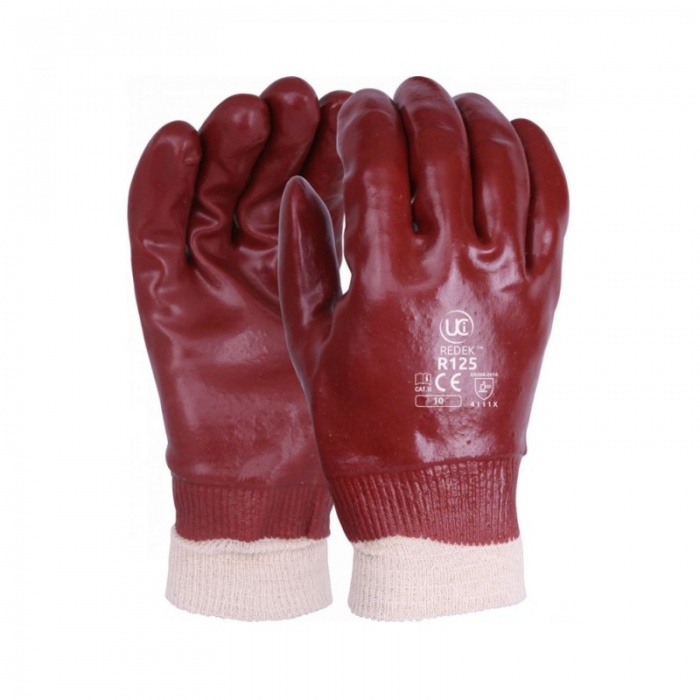 UCi R125 Red Full PVC Coated Waterproof Gloves