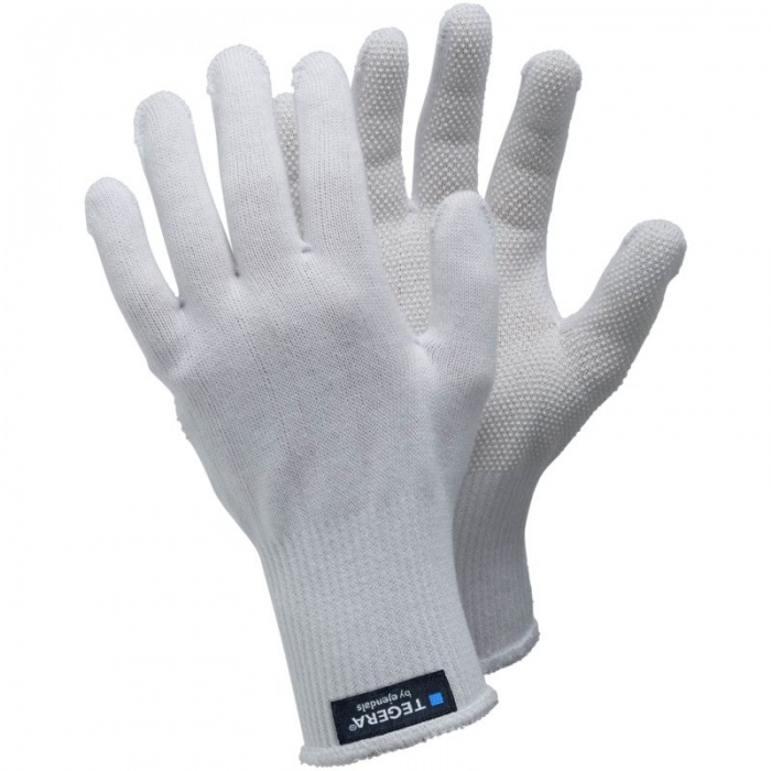 Ejendals Tegera 921 White Cotton PVC Grip Gloves
