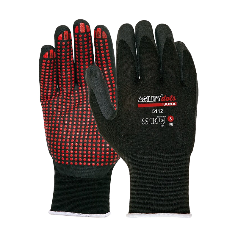 Juba H5112 Agility Nitrile Foam Palm-Coated Black/Red Safety Gloves