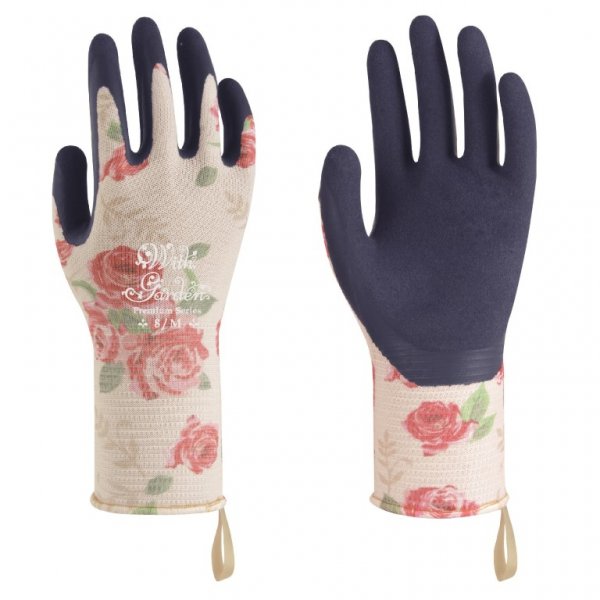 Towa TOW367 Rose-Patterned Latex-Coated Women's Gardening Gloves