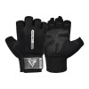 RDX Sports W1 Padded Half-Finger Weightlifting Gym Gloves (Black)