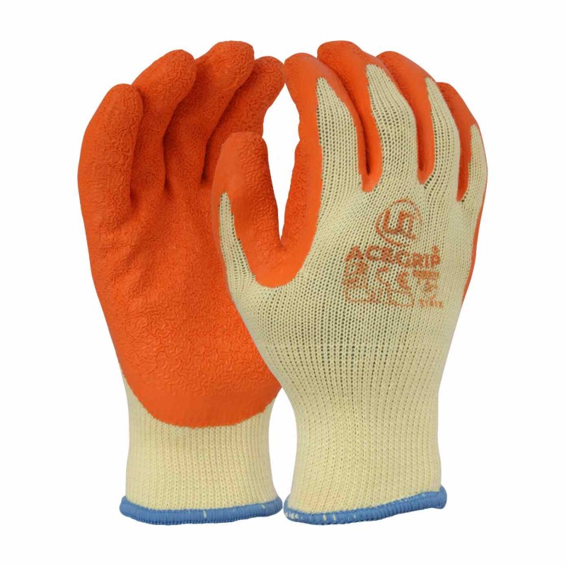 UCi AceGrip RP Crinkle Latex Palm Grip Gloves (Orange)