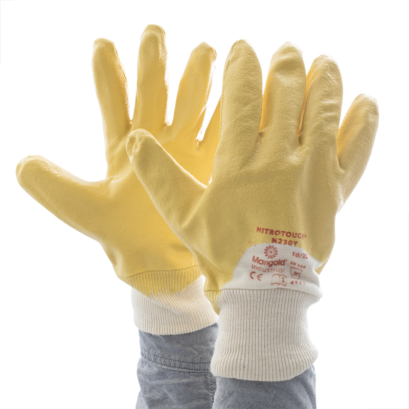 Ansell Nitrotough N230Y Yellow Nitrile Gloves