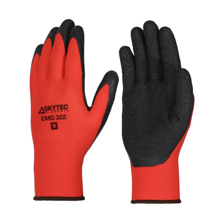 Skytec Elements EMG322 Latex-Palm Grip Handling Gloves (Red)