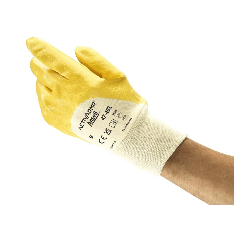 Ansell ActivArmr 47-401 Oil-Resistant Nitrile Safety Gloves