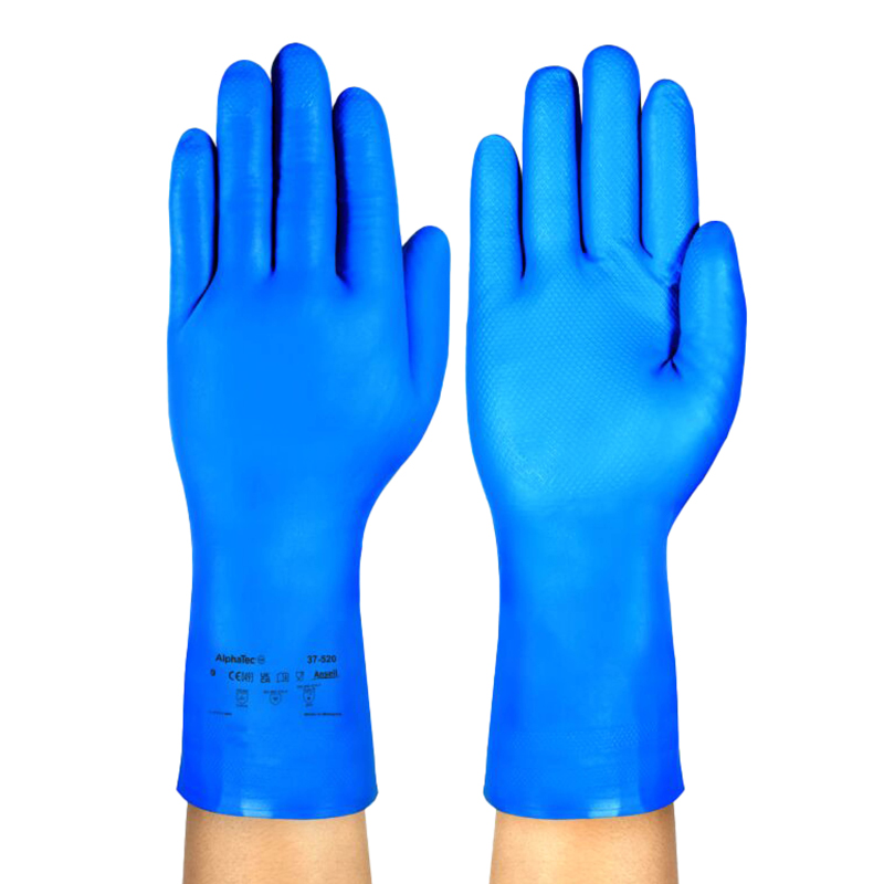 Ansell VersaTouch 37-520 Flock-Lined Nitrile Gauntlet Gloves