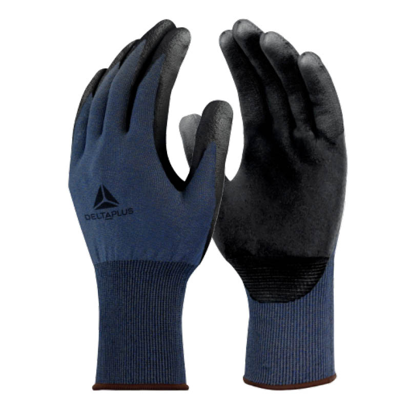 Delta Plus VENICUTD10 Level D Cut-Resistant PU-Coated Grip Gloves (Grey)