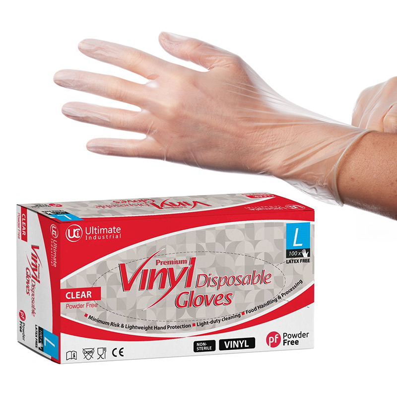 UCi Food-Safe Disposable Vinyl Gloves (Box of 100)