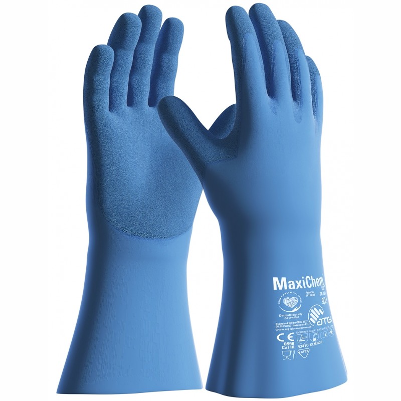 MaxiChem 76-733 Chemical and Cut Resistant  Gauntlets (Blue)