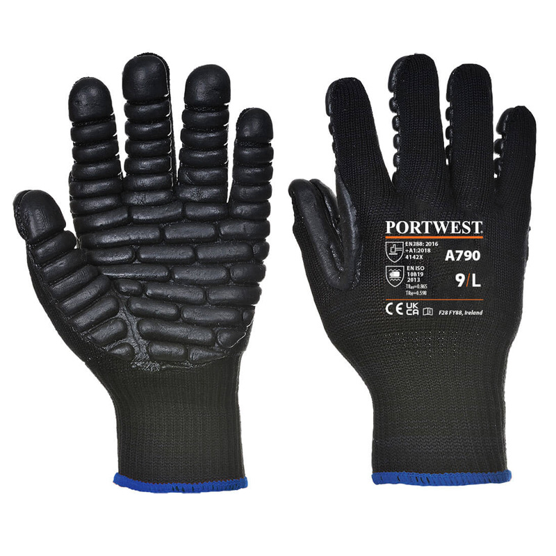 Portwest Black Anti Vibration Gloves A790