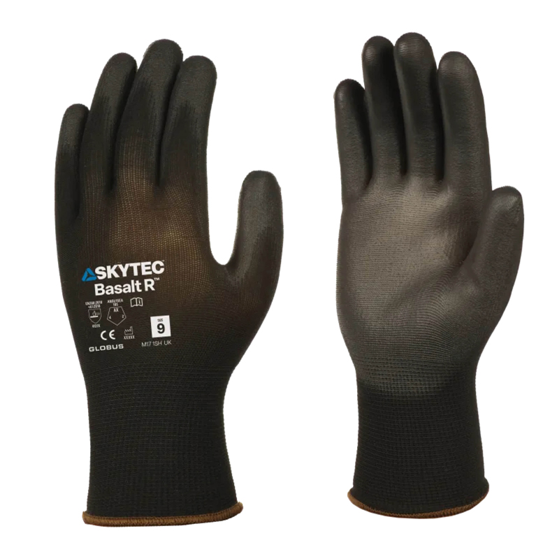 Skytec Basalt R Black PU-Coated Precision Handling Work Gloves