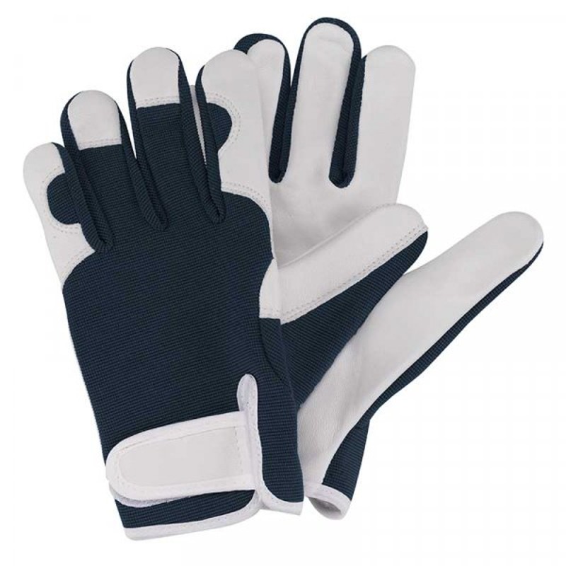 Smart Gardeners 4540028 Blue Leather Gardening Gloves