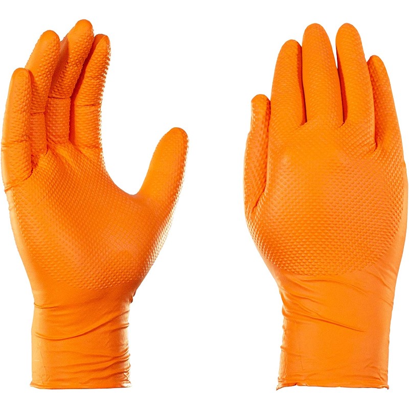 Supreme TTF Orange Diamond Grip Disposable Mechanics Gloves (Box of 50)