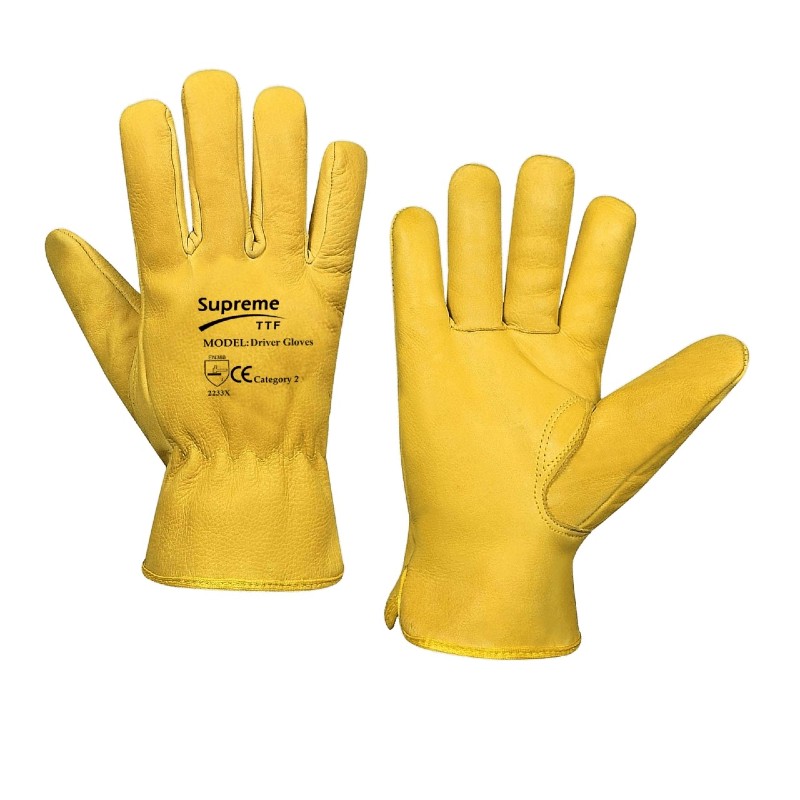 Supreme TTF DG-YCG Yellow Leather Work Gloves for Driving