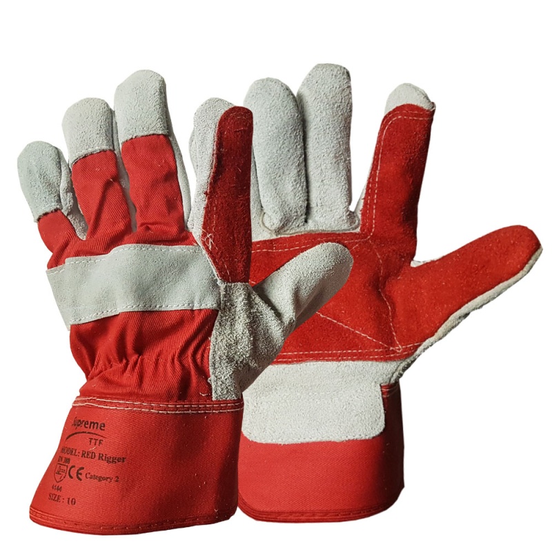 Supreme TTF Rigger D Red Leather Gardening Gloves
