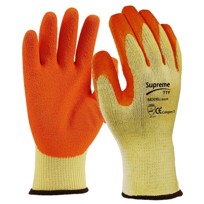 Supreme TTF EQ LTX Orange Latex-Coated Grip Gloves