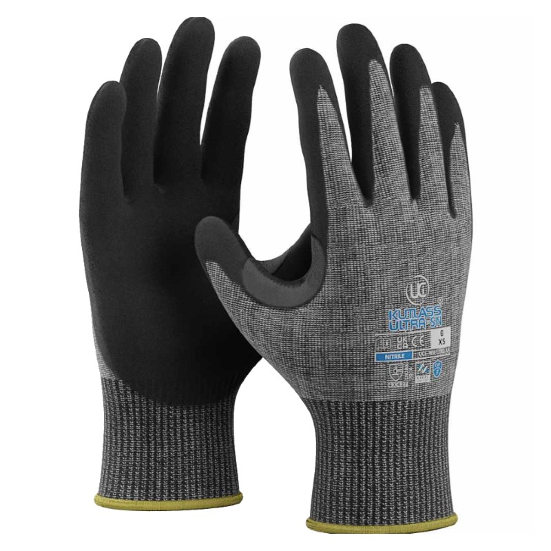 UCi Kutlass Ultra-SN Nitrile-Coated Level F Cut-Resistant Gloves